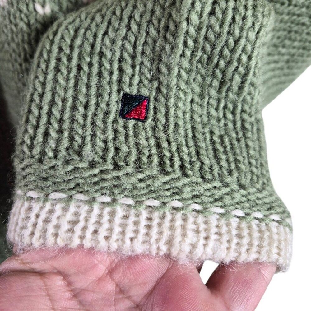 Scandinavian Denmark Nordic S Wool Mohair Sweater Fair Isle Sage Cozy Heritage - Picture 4 of 7